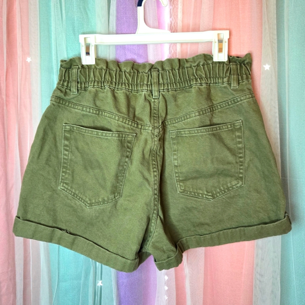 Primark washed-denim shorts green